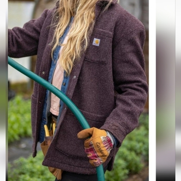 Carhartt Women's Loose Fit Brushed Fleece Shirt Jac - Picture 2 of 10